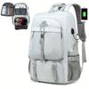 Spacious 17-inch Laptop Backpack For Travel, Camping, And Outdoor Activities, With Separate Compartment For Shoes, Suitable For Both Men And Women.