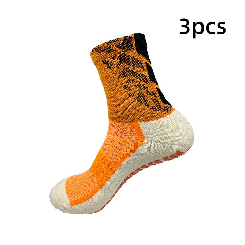 

3 шт. нескользящие футбольные носки для мужчин и женщин в длительной игре профессиональные тренировочные чулки полотенце утолщение футбольные спортивные носки 3pcs оранжевый
