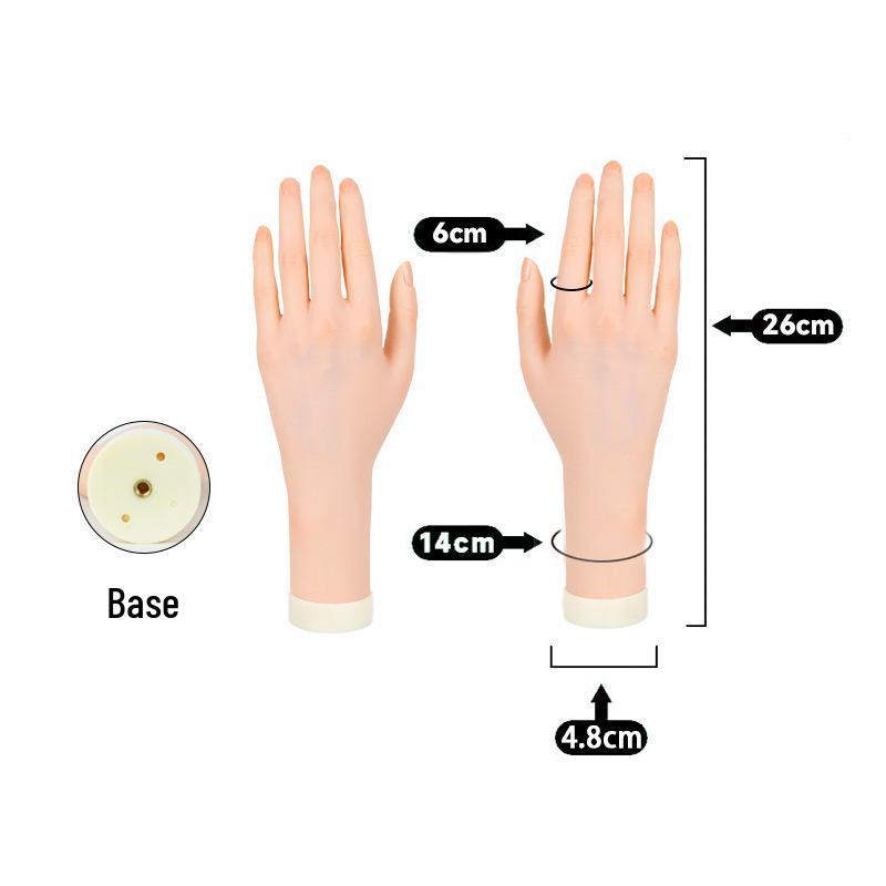 Beginner's Bendable Soft Fake Hand for Nail Art Display and Practice
