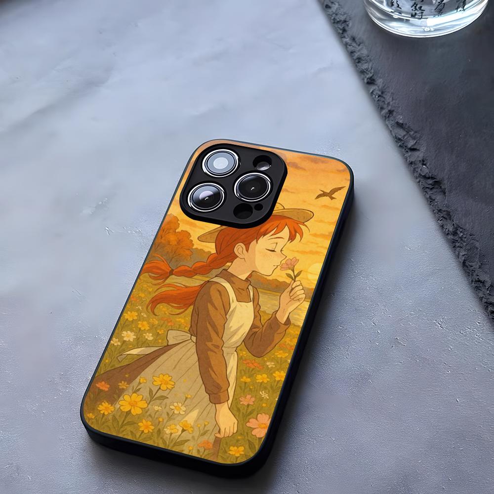 

Cartoon Anne Of Green Gables Phone Case Tempered Glass For IPhone 17 13 14 16 12 15 11 Pro Max Plus Mini X XR SE2020 Coque iPhone17 Pro