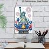 2D Flat Decoration Aluminum Sign 7.87*11.8 Inch Plaque US 250th Founding Anniversary Patriotic Statue of Liberty with Anniversary Text Easy To Hang