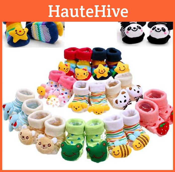 Lindo Calcetines Unisex Bebé Niños Antideslizante Zapatos Deslizador Meses 012