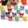 DW19 10PCS 12mm Cute Mini Cartoon Rabbit Beads Spacer Beads Charm Jewelry Making DIY Bracelet Necklace Material Accessories