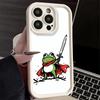 Phone Case for iPhone 17 Air 16E 15 16 Pro Max Cute Cartoon Frog Cover 14 Plus 13 12 Mini Soft Shell Silicone Fundas