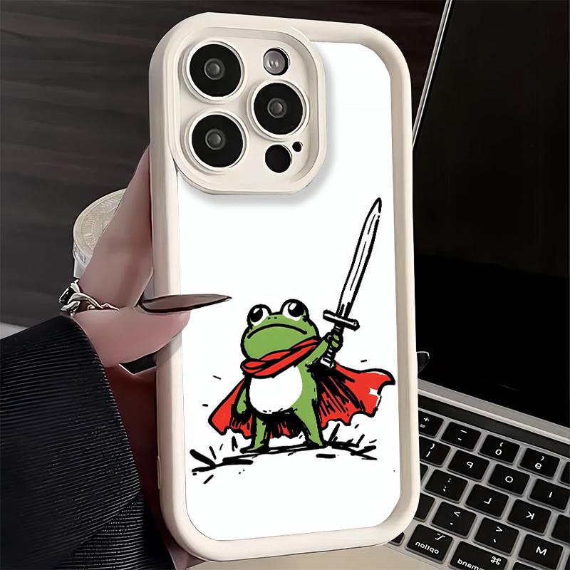 Phone Case for iPhone 17 Air 16E 15 16 Pro Max Cute Cartoon Frog Cover 14 Plus 13 12 Mini Soft Shell Silicone Fundas