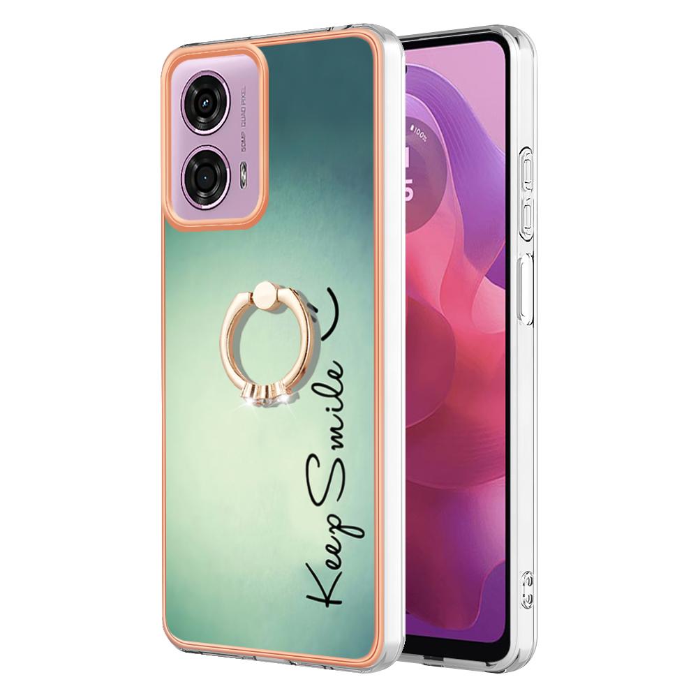 YB IMD Series-20 Style D for Motorola Moto E14 4G/G04 4G/G04s 4G/G24 4G Case Kickstand 2.0mm TPU Cover