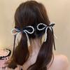 Fairy Ribbon Bowknot Pearl Barrettes Korean Style Sweet Fresh Side Clip Elegant Bow Duckbill Clip Temperament Headdress