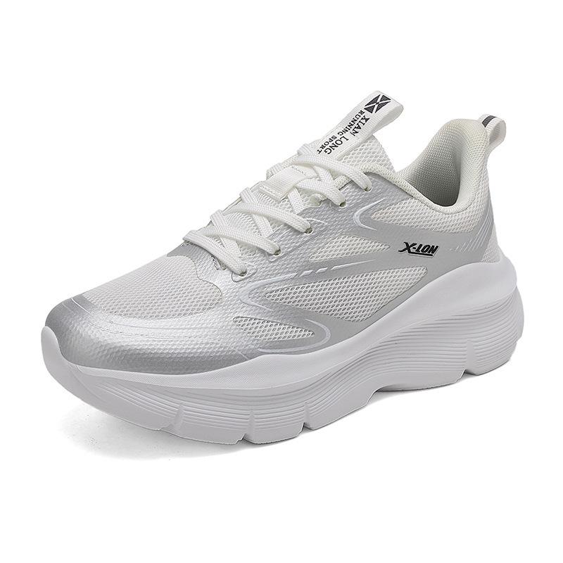 

Осень новые спортивные повседневные туфли обувь женская обувь легкие дышащие спортивные туфли модные амортизирующие кроссовки для бега 41 серебро белый