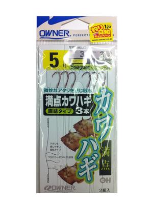 OWNER H-837 Manten Kawahagi Hooks, 3 Hooks (Direct Connection Type), 5 Hooks