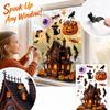 Halloween Window Clings Pumpkin House Static Stickers for Holiday Decor