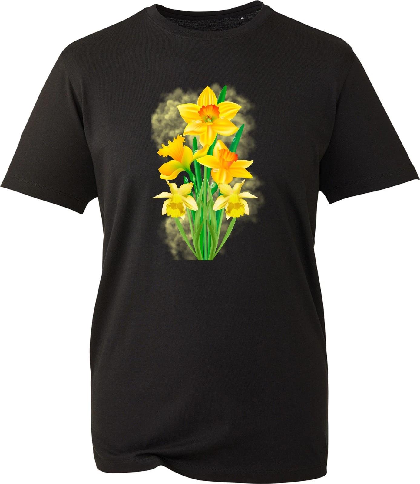 March Birth Flower Shirt Daffodil Floral Graphic T-Shirt Novelty Garden Gift Tee 2XL