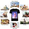 Gradient Purple Braided Anime Girl Print Casual Sweatshirt Trendy Loose Fit Daily Commute Top Pure cotton T-shirt