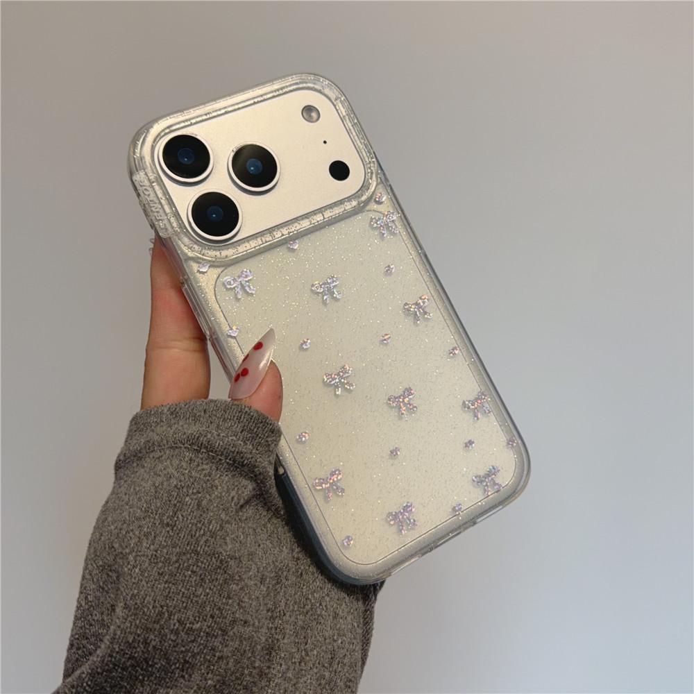 

Transparent Glitter Laser Bowknot iPhone 17 Pro Max Case - Compatible with 15/14/13 Models for Women iPhone 15 Pro Max