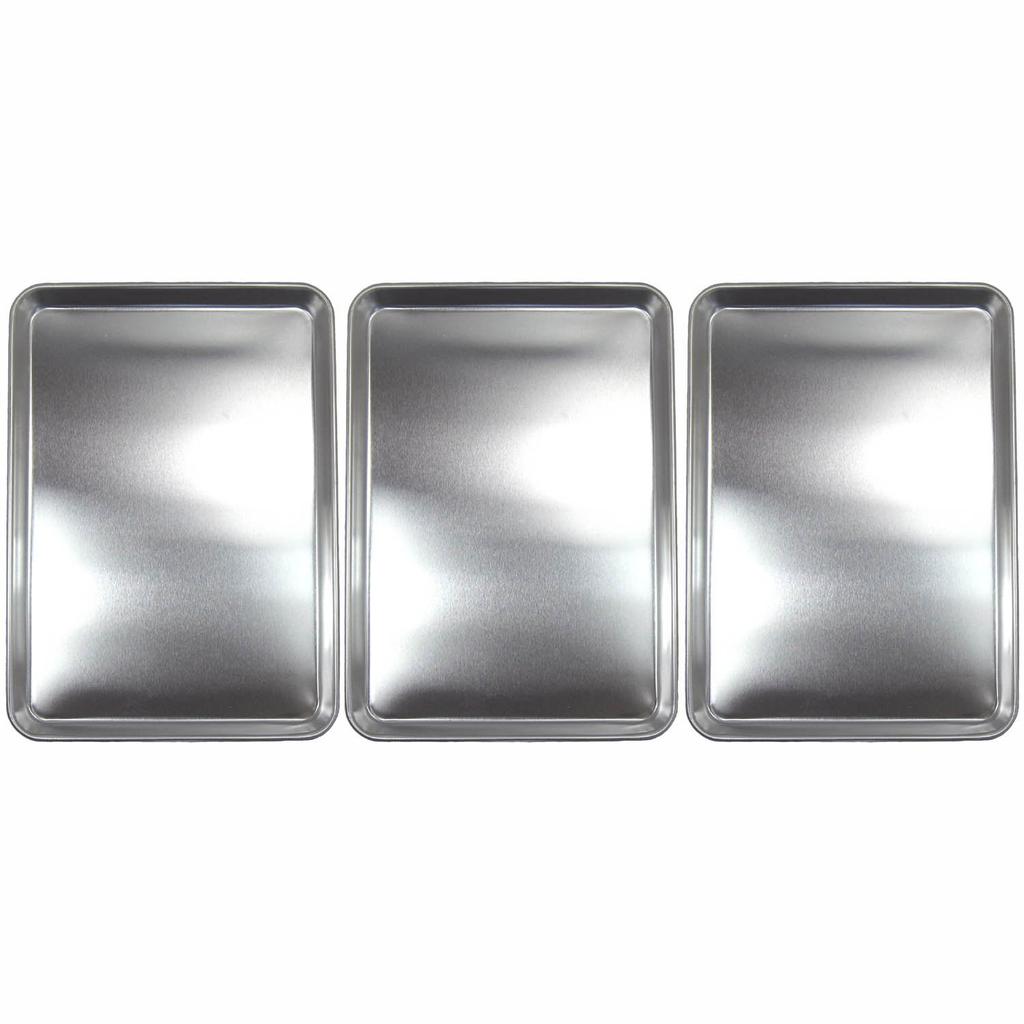 Nagao Cooking and Prep Set of X Dishwasher Stainless Made In Ideal for Deep Commercial Use Trays, Large, 3, 24.5 17.6 Cm, Shallow, Safe, Steel,