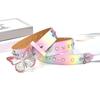 Elegant PU Leather Belt with Sparkling Rhinestones Butterfly Metal Fastener for Women Casual Wear Jeans Pants Waistband