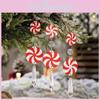 Festive 3pcs Red And White Candy Cone Ornaments For Christmas Tree Decorations