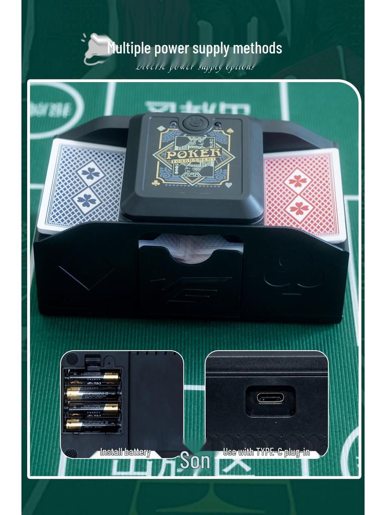 New Shuffler: Automatic 2-4 Deck Card Shuffler - Perfect for Three Kingdoms Tabletop Games