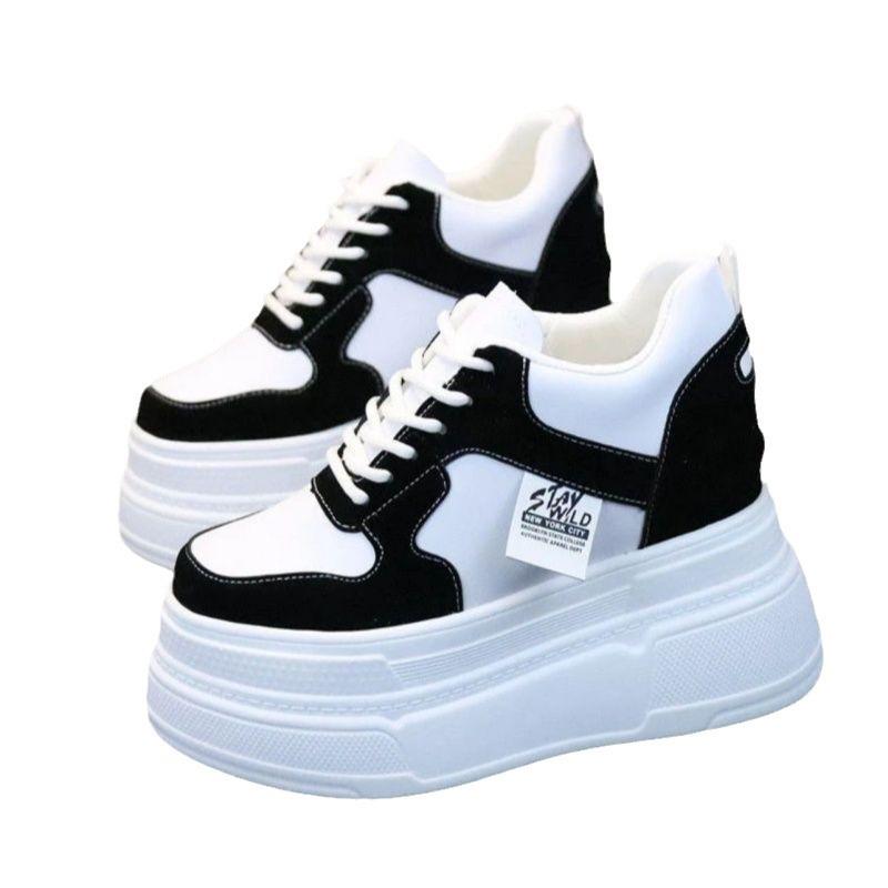 Thick Sole Height Increase of 8 Cm Boutique Single Shoes 2025 New Comfortable and Versatile Casual Small Man Thin White Women's Shoes