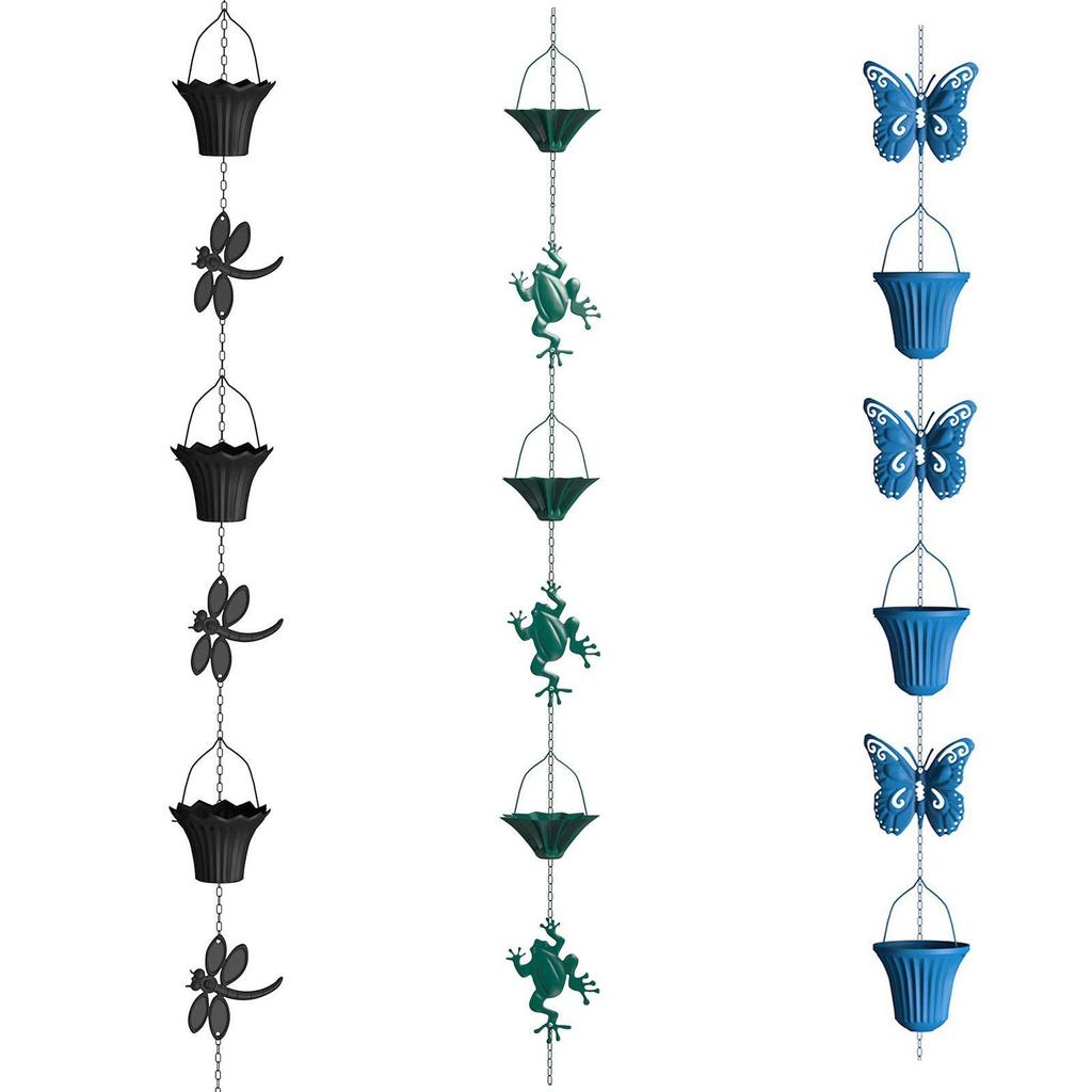 Rain Chain Outside Gutter Garden Decor Rainwater Chains for Home Roofs Sheds