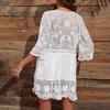 Bikini Cover Up Lace Hollow Out Summer See Through Sun Protection Swimwear Tunic for Beach