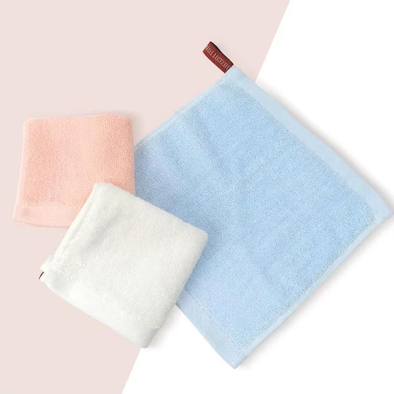 10pcs/lot 20x20cm 20g Small Square Towels Baby Children Towel Wash Face Towel for Kindergarten Kids Customer Logo 3 Colors