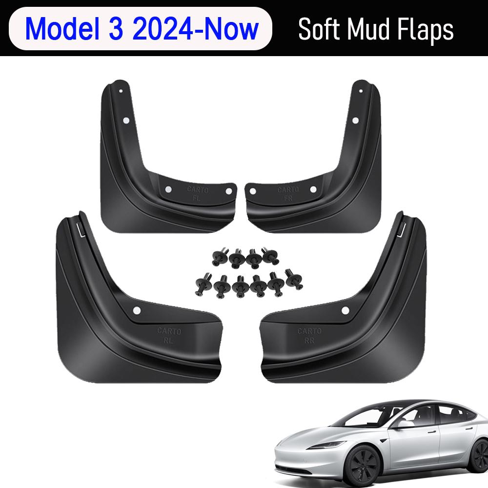 

For 2026 2026 Tesla Model Y Model 3 Accessories Mud Flaps Protect Paint No Drilling Required All Weather Splash Guard Body Kits
