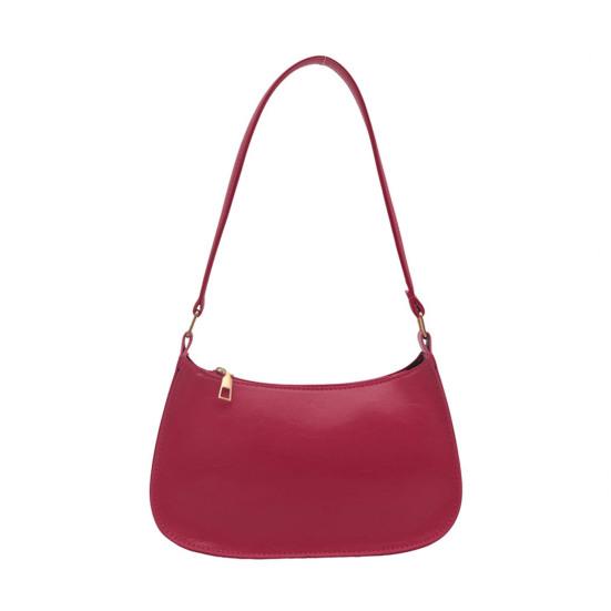 Women Retro Shoulder Bag Faux Leather Underarm Bag Purse Classic Tote Handbag with Zipper Closure for Street Party Work
