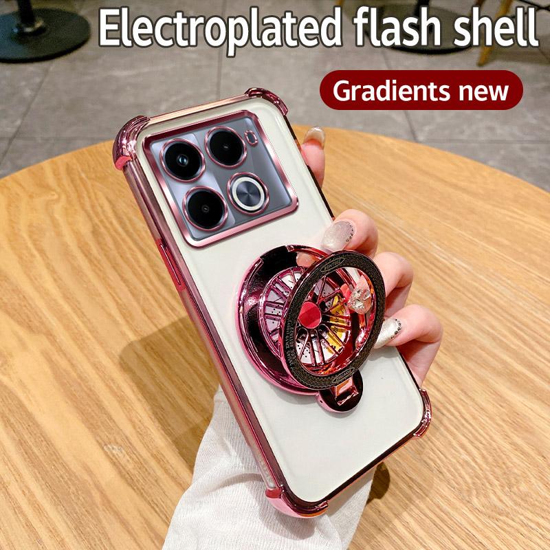 Drehbarer Gyro-Halter für magnetische Magsafe-Hülle für Funda Infinix Note 40 Pro Note40 Pro Plus + 4G 5G Transparente Ständerabdeckung