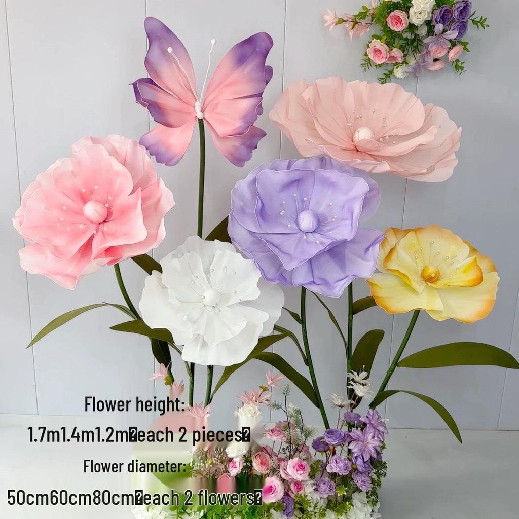Large Poppy Paper Flower Art Stand for Weddings & Displays