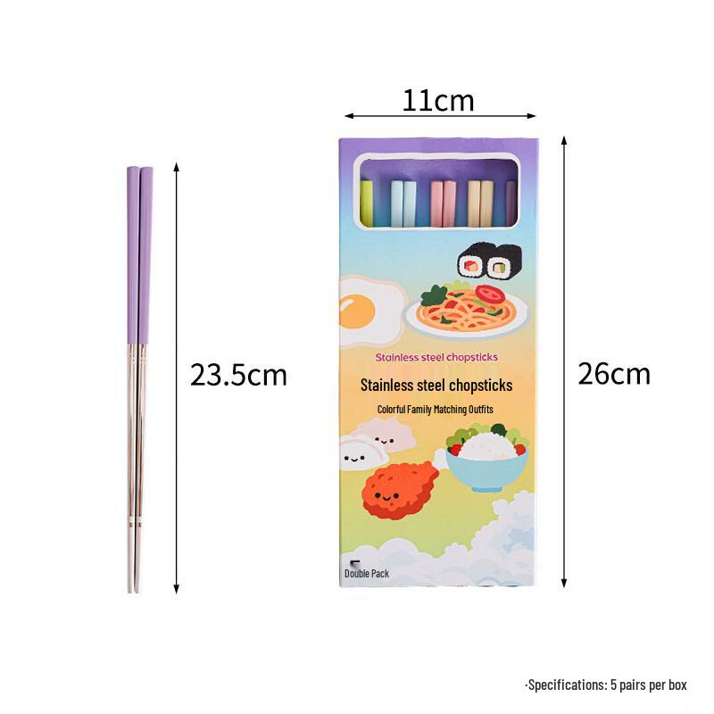 Zhi Shi 304 Stainless Steel Chopsticks Set