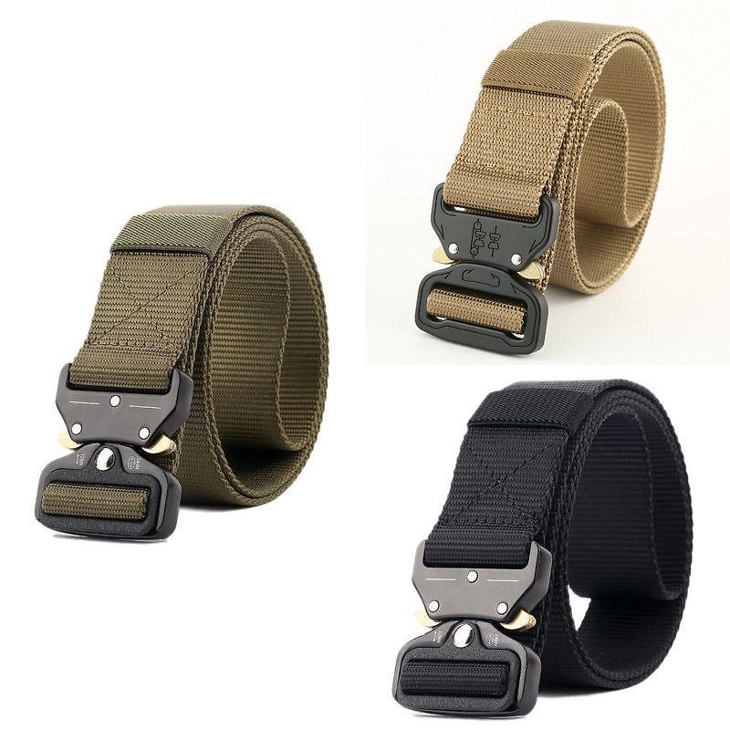 Men Tactical Belt With Automatic Buckle For Outdoor Military Training And Casual Wear