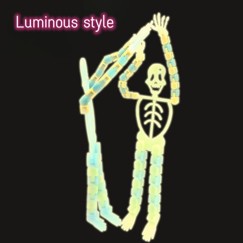 2 teile/los Halloween Skeleton Stand 19.5*5,5 Leucht kinder Neuheit Seltsame Heikles Spielzeug Track Kette Verformbaren Depressurise DIY