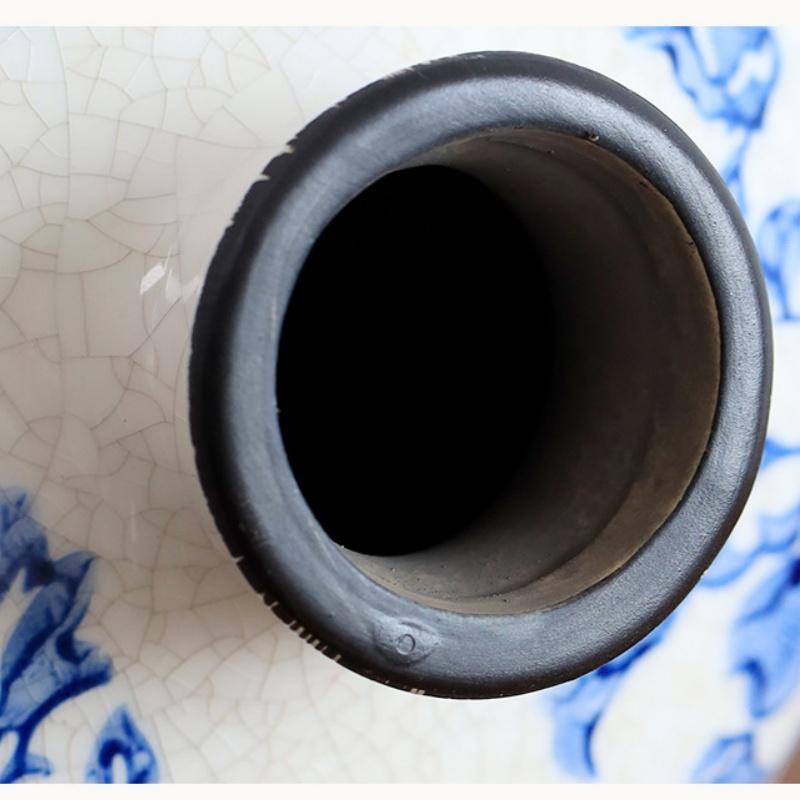 Ceramic Vase Blue and White Porcelain Gourd-shaped Teapot Flower Vase Flower Arrangement Accessories Chinese-style Retro Bottle
