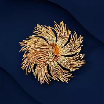 Mittelalterliche goldene Feuerwerk-Brosche High-End Damen Exquisite Temperament-Brosche Leichter Luxus High-End Blumenanstecknadel Accessoires