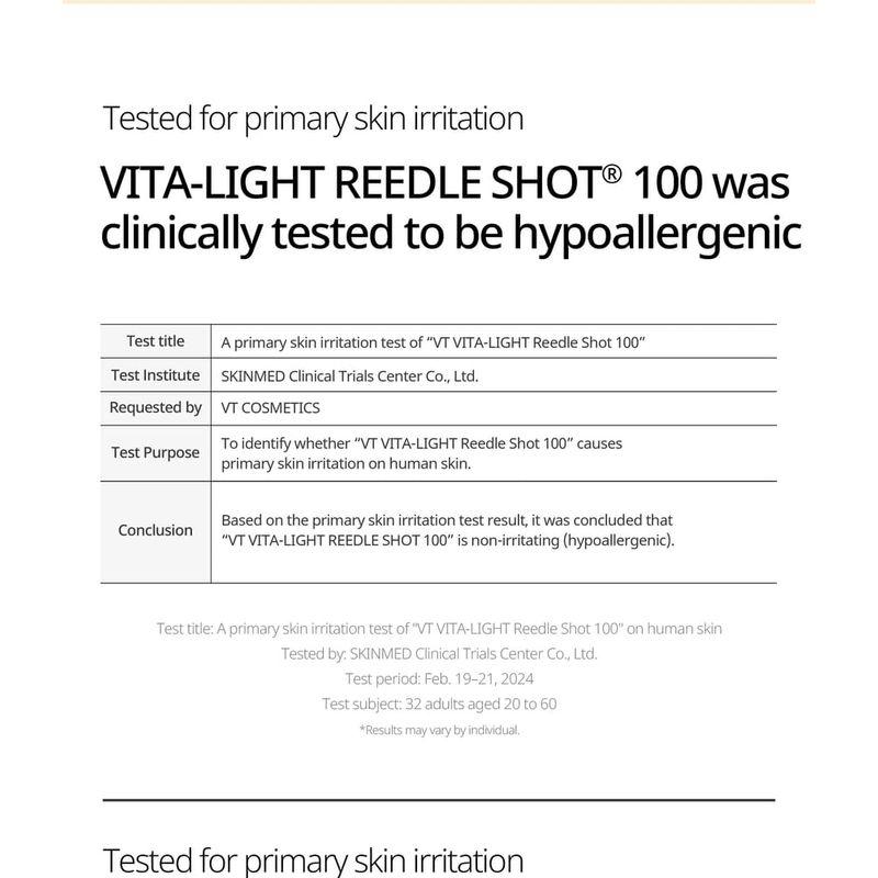 VT Vita-light Reedle Shot 100 2Step Hydrogel Mask