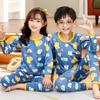Kids' Thermal Fleece Pajama Set: Round Neck, Thickened for Winter, Unisex Design