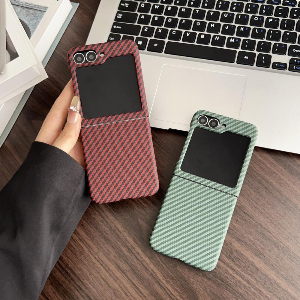 For Magsafe Carbon Fiber Phone Case for Samsung Galaxy Z Flip 7 FE 6 5 4 3 Magnetic Wireless Charging Slim Protective Cover