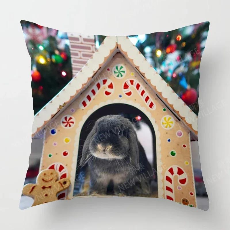 Home Living Room Decoration Cushion Covers Christmas Short Plush Cat Dog Throw Pillow Cover45*45 Pillowcase 40X40Cm 50X50 45X45