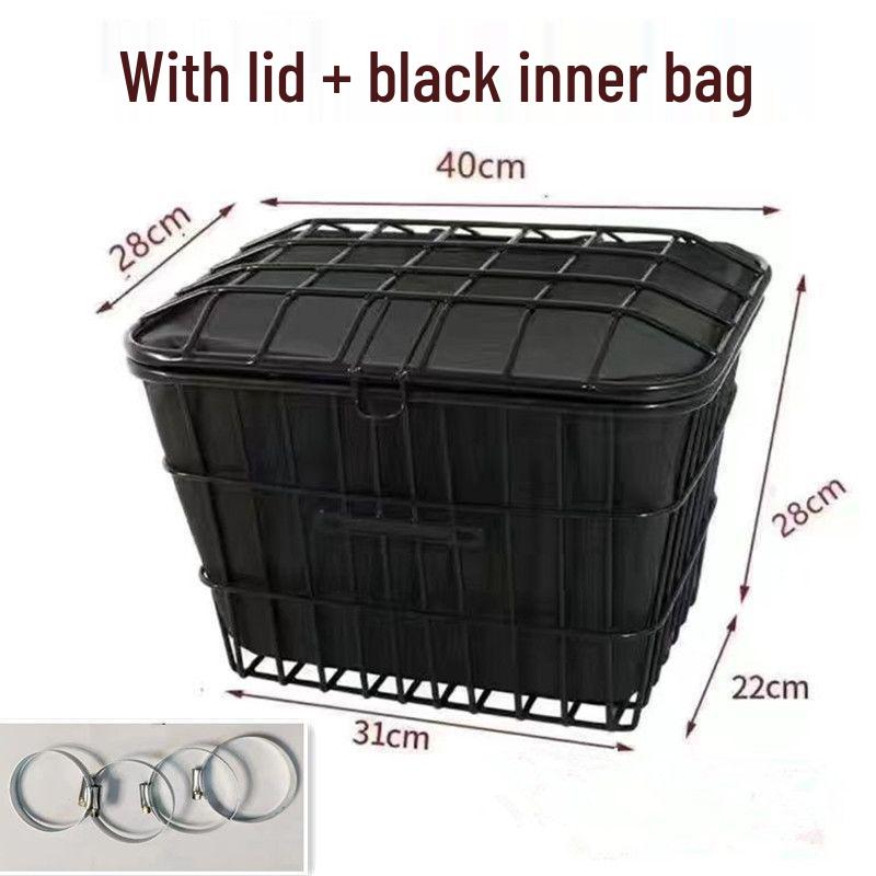 Waterproof Electric Vehicle Rear Basket with Lid for Scooter/Bike