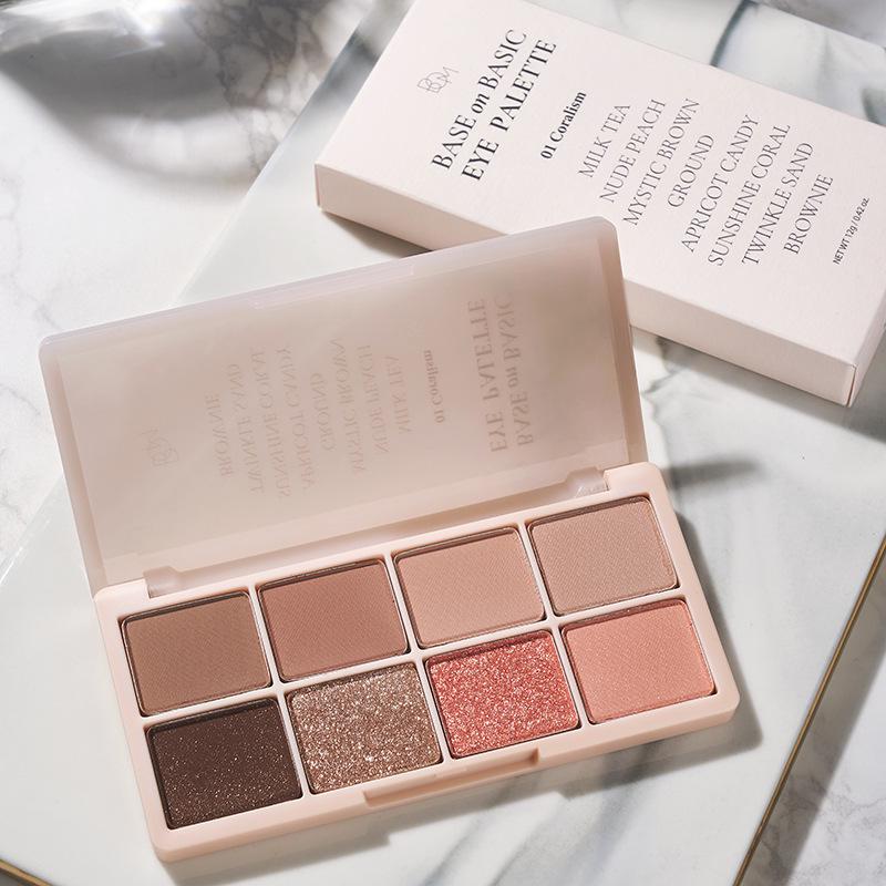 

Korean 8-Color Eyeshadow Palette #01: Milk Tea Earth Tones Glitter & Matte, Long-Lasting for Students NOVO Starry Night 12-Color Eyeshadow