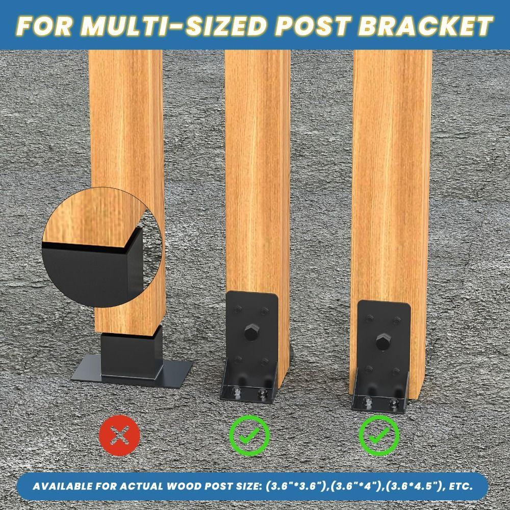 Schwarzer Deckgeländerstützstahlgeländerpfostenhalter Universeller Pfostenstützhalter Briefkasten