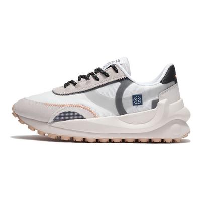 Li Ning Round And Square Durable Breathable Low Top Running Shoes Women Sneaker White Gray AGCS014-3