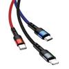 Kabel 3w1 USAMS 0.35m Szybkie ładowanie Pleciony 2A