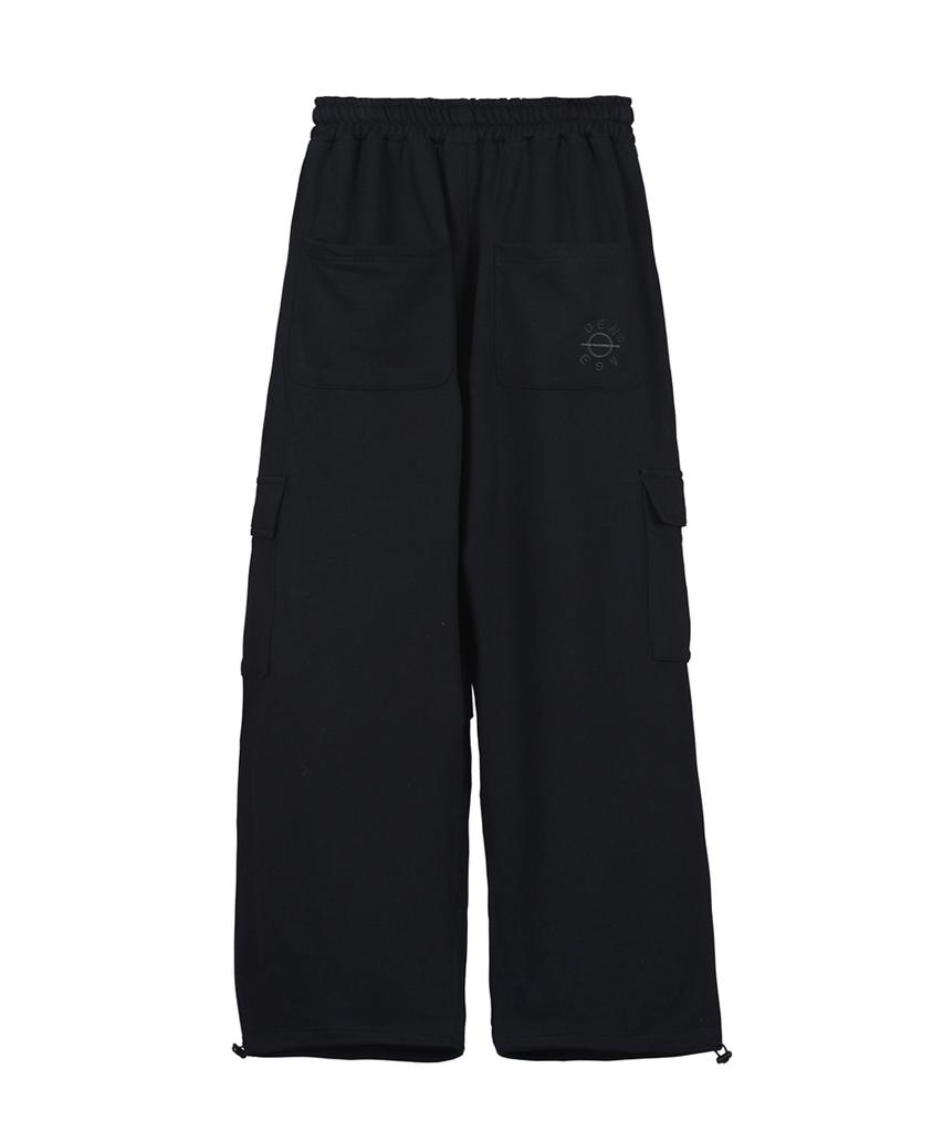 Deuneiji Wide Cotton Cargo Pants Black 0287