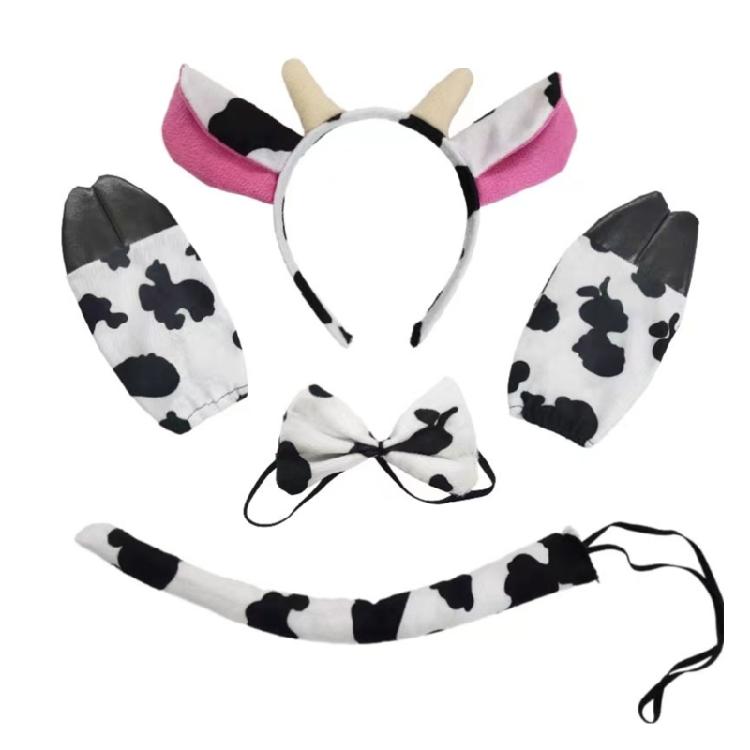 Akcesoria do Kostiumów Zwierzęcych Opaski na Głowę z Uszami Sarny/Małpy/Psa/Krowy/Niedźwiedzia, Muszka, Ogon