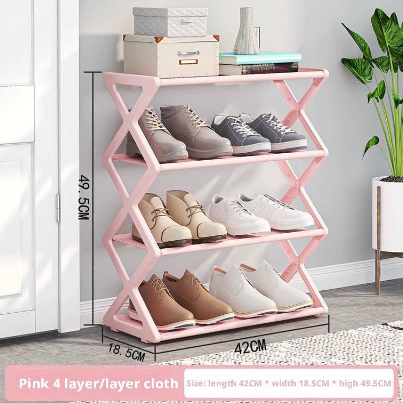 X-type Dustproof Shoe Rack Collapsible Shoe Rack Simple Storage Rack Multi-layer Movable Shoe Rack Student Dormitory Combination