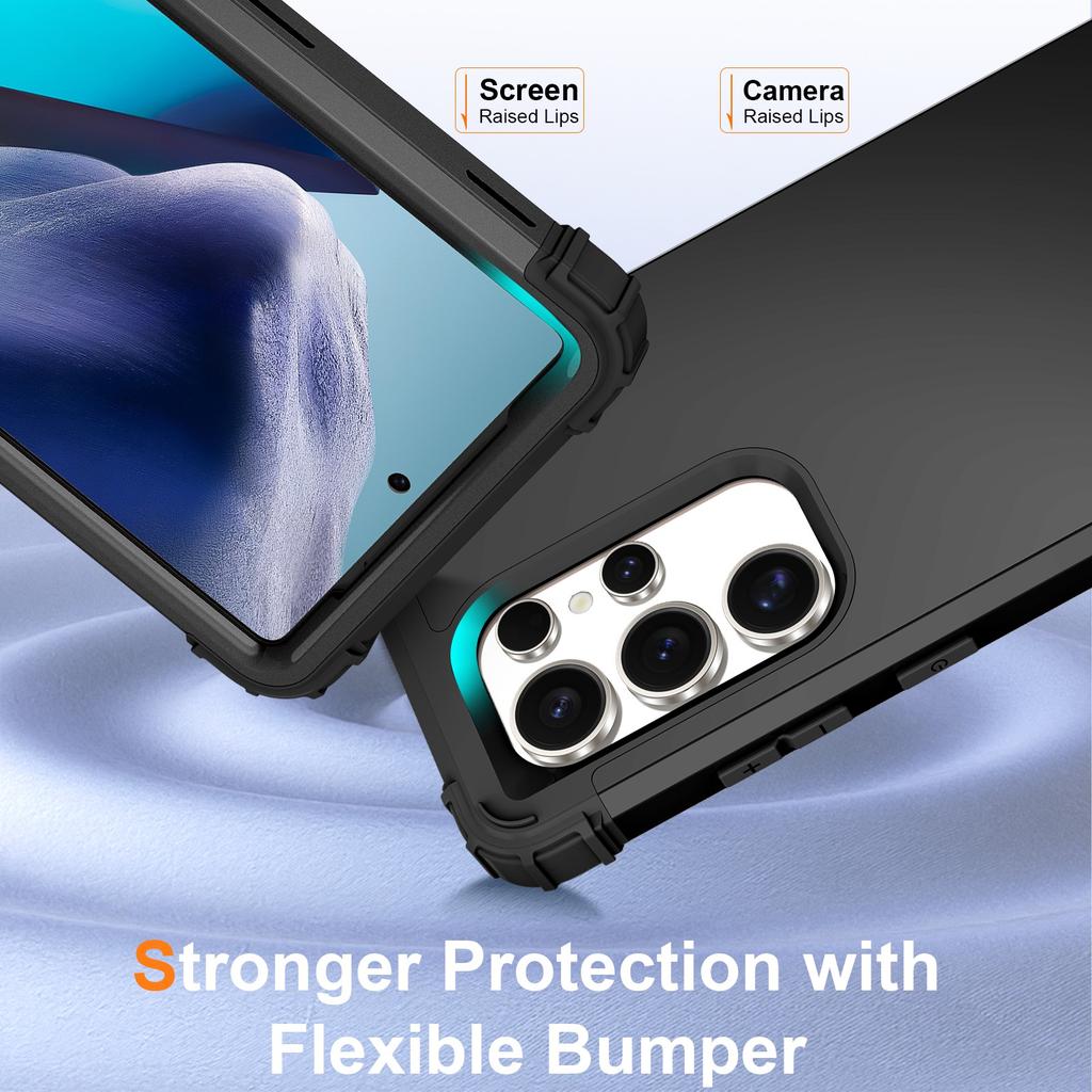 3-in-1 Heavy-Duty Rugged Phone Case For Samsung Galaxy S26 Ultra Edge S25 FE S24 Plus S23+ S22 5G Silicone Lining Plastic Cover