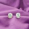 Oval Natural Aqua Chalcedony 925 Silver Stud Post Friend Gift Earrings Jewelry EE-149-5