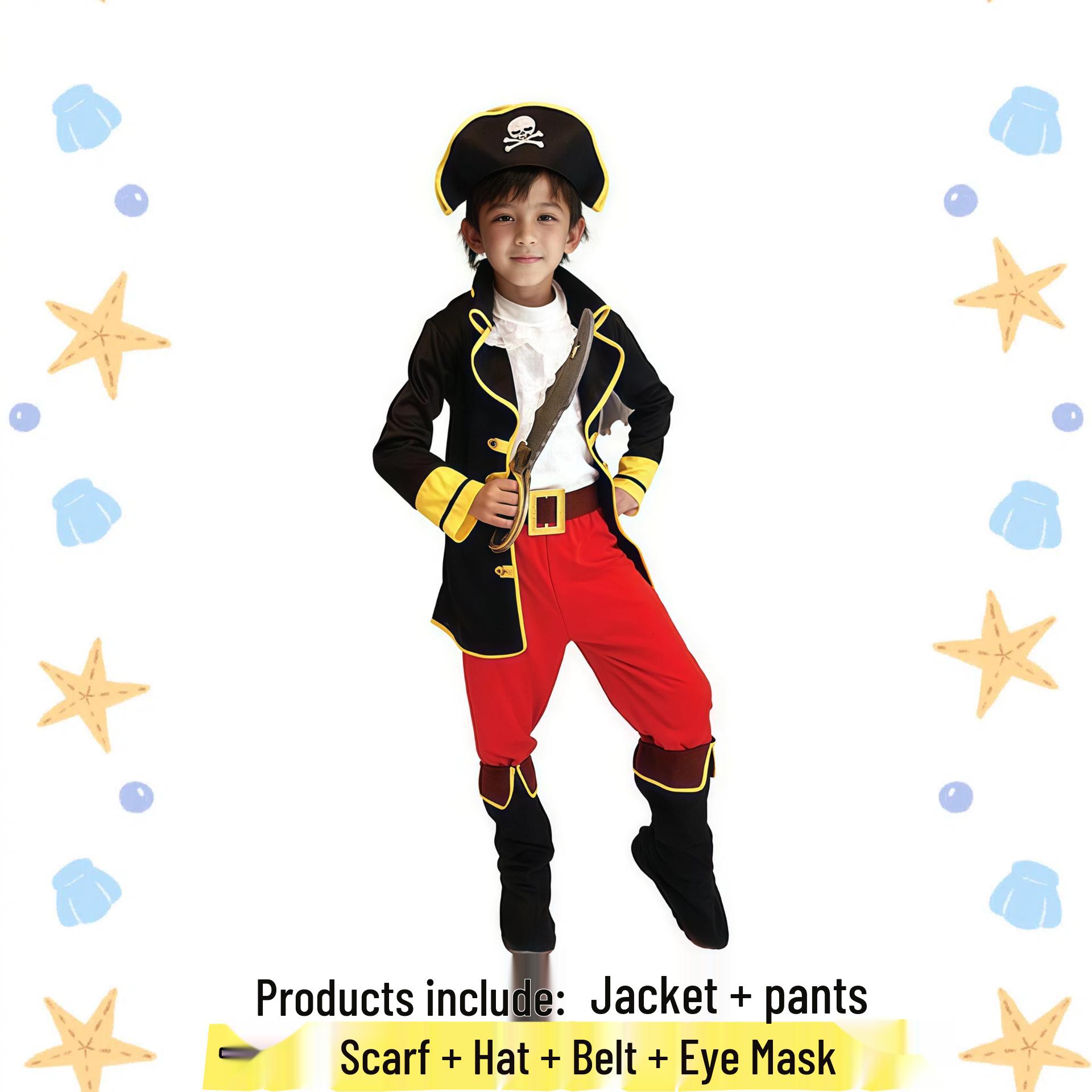 Children s Halloween Pirate Cosplay & Stage Costume M (105~120cm)