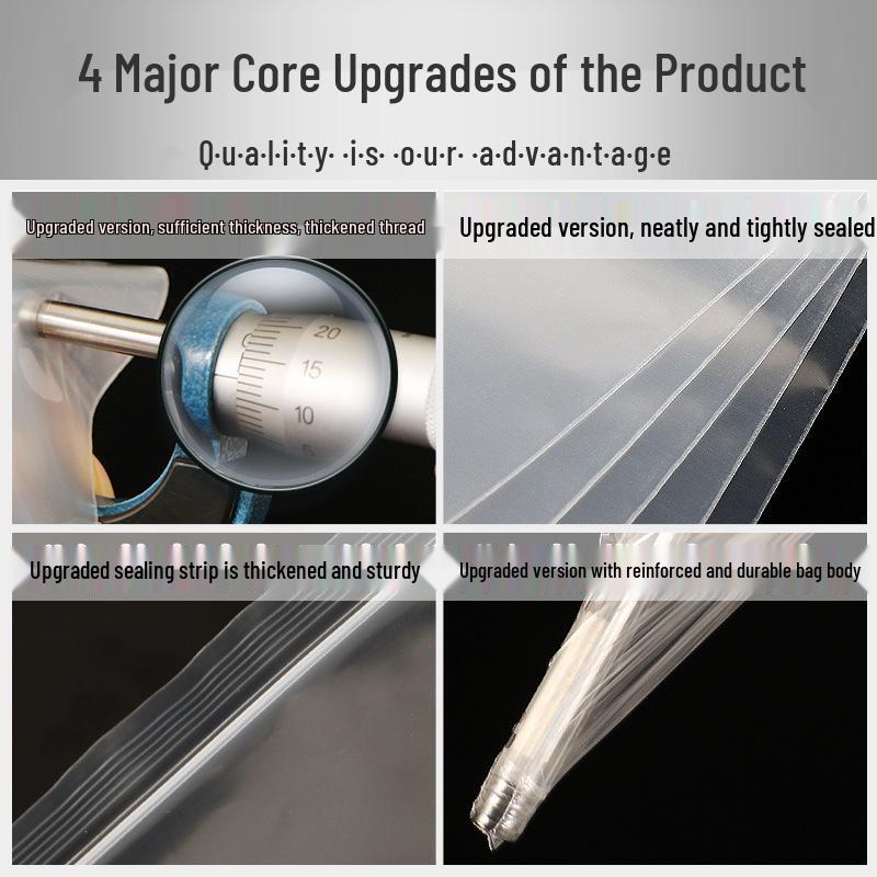 Thickened Transparent Self-Sealing Plastic Bag with Custom Printing 4*6cm*5 wire (red edge)